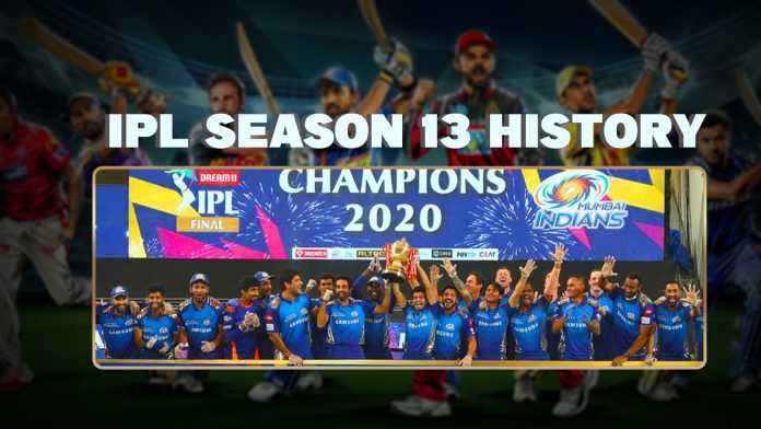 IPL SEASON 13 HISTORY