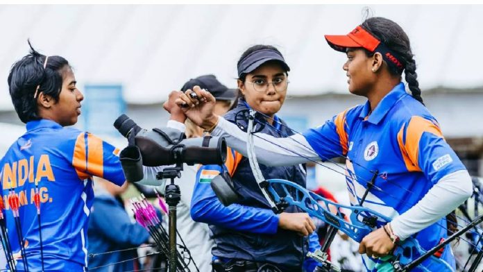 India's first-ever gold medal in archery comes from Jyothi, Kaur, and Swami