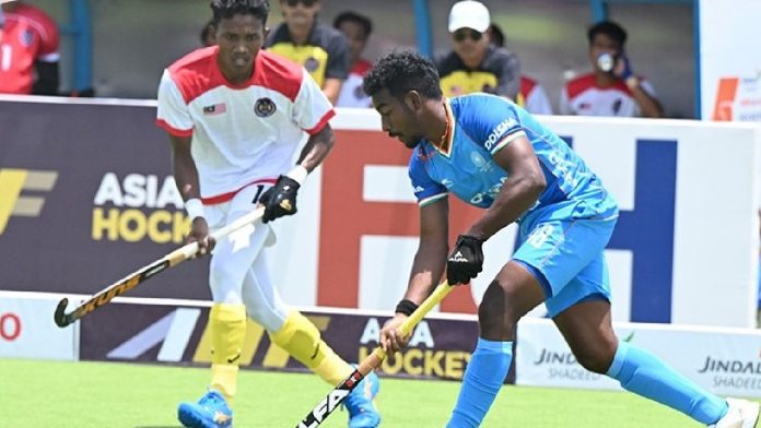 India defeated Malaysia 10-4 to advance to the Men's Hockey 5s Asia Cup matchup against Pakistan