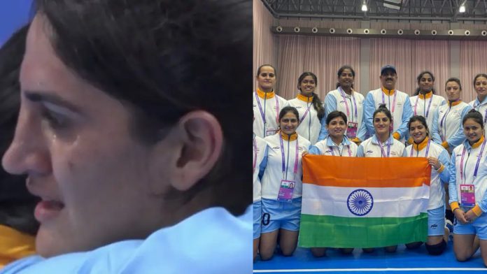 Following India's historic 100th medal at the Asian Games, the Indian women's kabaddi team is in tears