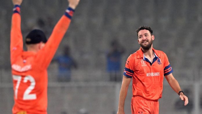 Paul Van Meekeren leads the Netherlands to an 87-run victory