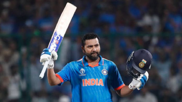 Rohit Sharma scores the fastest century ever for an Indian in the World Cup in just 63 balls against Afghanistan