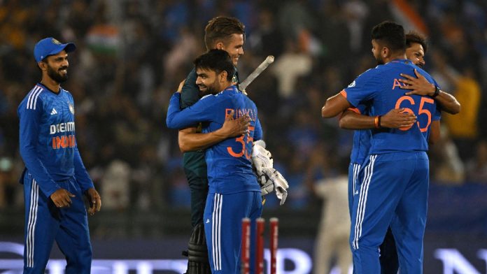 India wins the series by defeating Australia by 20 runs