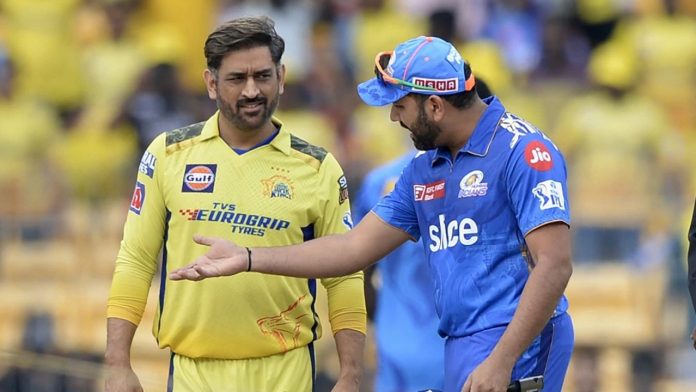 Mumbai Indians' Epic Following an abrupt change in CSK captaincy, Rohit Sharma and MS Dhoni posted