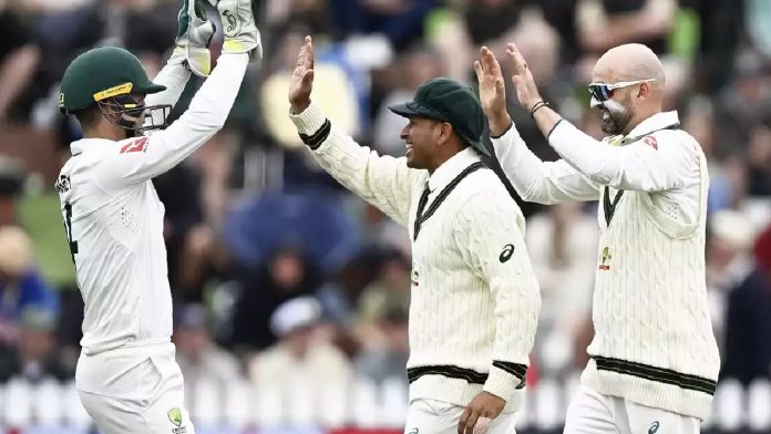 Nathan Lyon leads Australia to a first-test victory over New Zealand