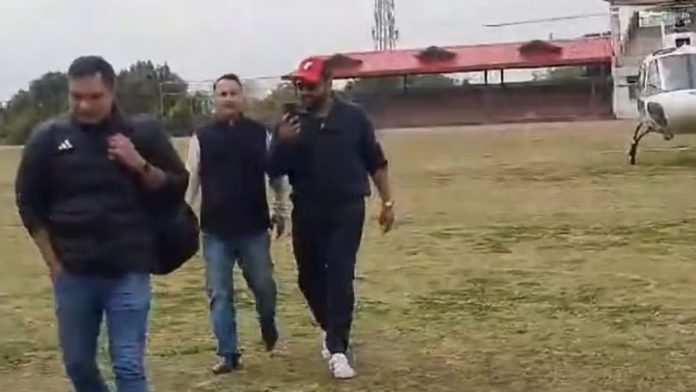 Rohit Sharma's Helicopter Grand Entry for the Dharamshala Test Goes Viral- WATCH