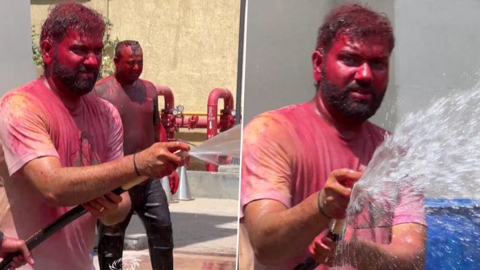 Watch: Rohit Sharma celebrates Holi with Mumbai Indians team members
