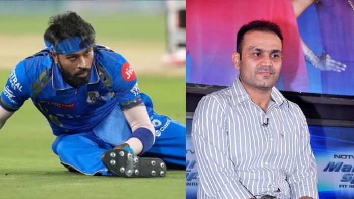 Before the next game, former Indian player Rohit Sharma is predicted to take Hardik Pandya's place as Mumbai Indians captain. Reacts Virender Sehwag