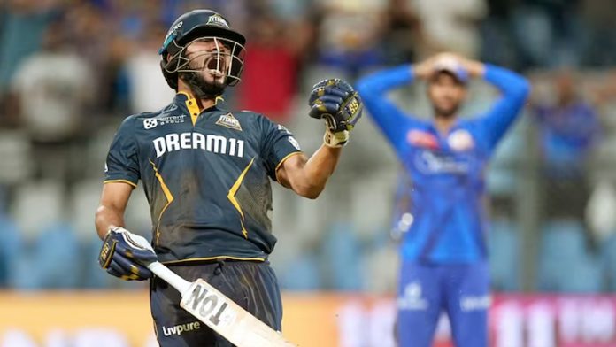 GT beat MI by 3 Wickets (DLS Method)